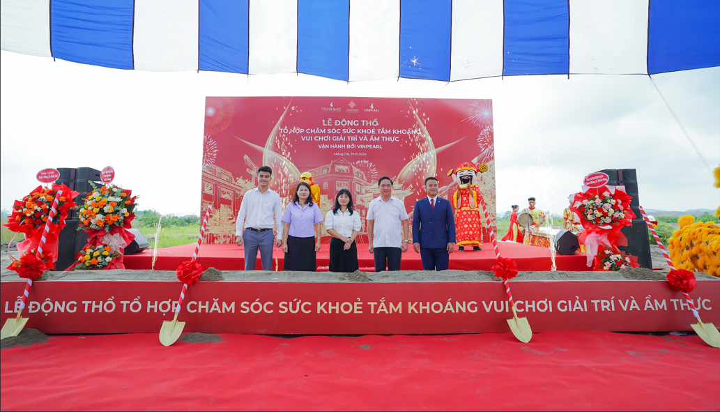 Tổ hợp chăm sóc sức khỏe, tắm khoáng, vui chơi giải trí lớn nhất miền Bắc vừa được động thổ tại đô thị Vinhomes Golden Avenue (Bắc Luân, Móng Cái, Quảng Ninh). Ảnh: Vinhomes